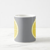 Fresh Lemon Slice on Grey Modern Mug コーヒーマグカップ (中央)