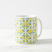 Fresh Lemon Watercolor Pattern コーヒーマグカップ (正面右)