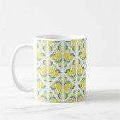 Fresh Lemon Watercolor Pattern コーヒーマグカップ (左)
