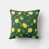 Fresh lemons with flowers and leaves クッション (裏面)