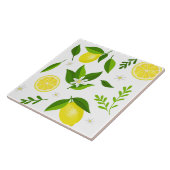 Fresh lemons with flowers and leaves タイル (側面)