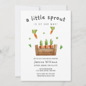 Fresh Little Sprout Carrots Garden Baby Shower 招待状 (正面)