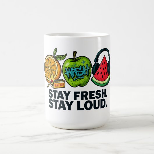 Fresh & Loud Pop‑Art Fruit Classic Mug コーヒーマグカップ (中央)