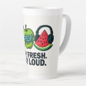 Fresh & Loud Pop‑Art Fruit Large カフェラテマグ (右アングル)