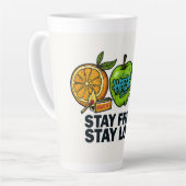 Fresh & Loud Pop‑Art Fruit Large カフェラテマグ (左アングル)