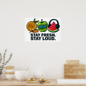 Fresh & Loud Pop‑Art Fruit Poster ポスター (キッチン)