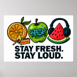 Fresh & Loud Pop‑Art Fruit Poster ポスター