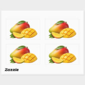 Fresh Mango Whole and Sliced Sticker 長方形シール (シート)