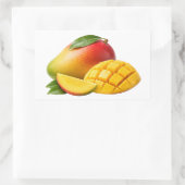 Fresh Mango Whole and Sliced Sticker 長方形シール (バッグ)