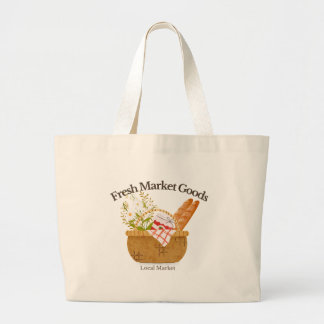 Fresh Market Goods – Vintage Style Tote Bag ラージトートバッグ