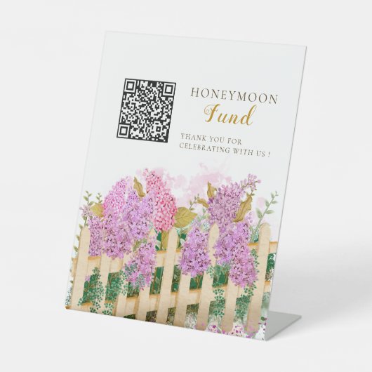 Fresh market honeymoon fund sign, qr code bridal  台座サイン (正面)