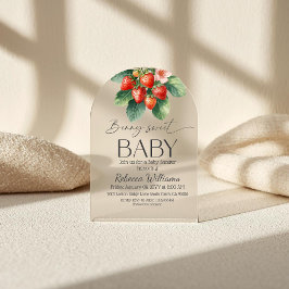 Fresh Market Strawberry Berry Sweet Baby Shower アクリル招待状