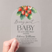 Fresh Market Strawberry Berry Sweet Baby Shower アクリル招待状 (インサイチュ (ポータブル))