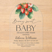 Fresh Market Strawberry Berry Sweet Baby Shower アクリル招待状 (正面)