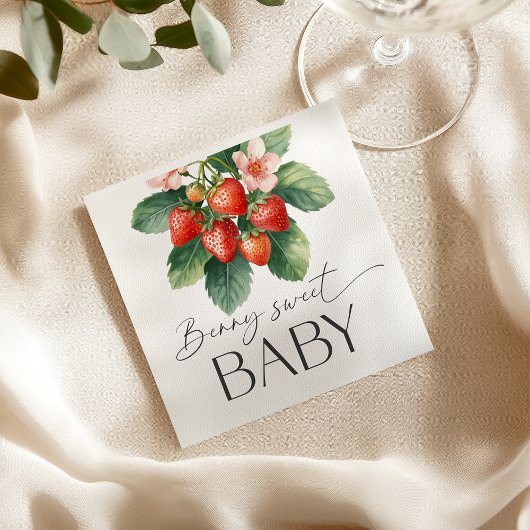 Fresh Market Strawberry Berry Sweet Baby Shower スタンダードカクテルナプキン