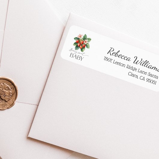 Fresh Market Strawberry Berry Sweet Baby Shower ラベル