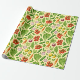 Fresh Market Vegetable Wrapping Paper | Foodie Gif ラッピングペーパー