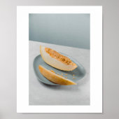 Fresh Melon Slice on Plate - Minimalist Food Photo ポスター (正面)