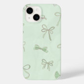 Fresh Mint Bow Pattern Case-Mate iPhoneケース (裏面)