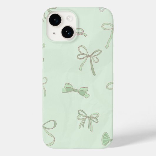Fresh Mint Bow Pattern Case-Mate iPhoneケース (裏面)