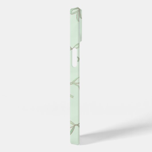 Fresh Mint Bow Pattern Case-Mate iPhoneケース (裏面 / 右)