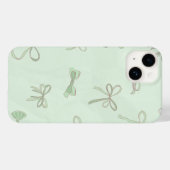 Fresh Mint Bow Pattern Case-Mate iPhoneケース (裏面 (横))
