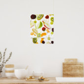 Fresh mixed fruit with apple & orange juice ポスター (キッチン)