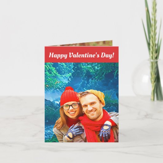 fresh modern personalized design red hearts シーズンカード (正面)