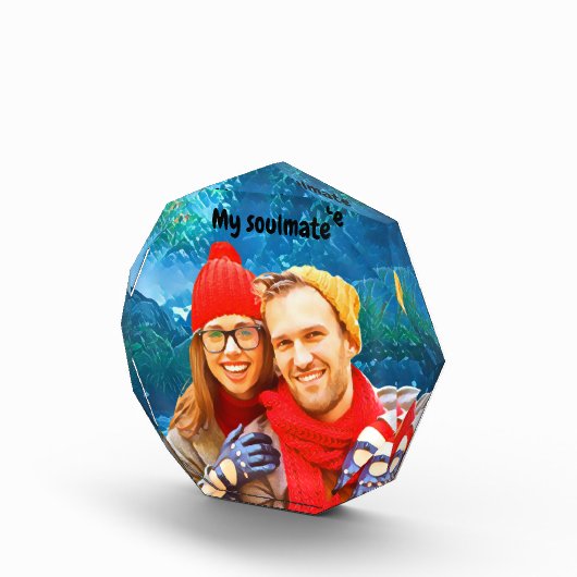 fresh modern personalized design red hearts フォトブロック (右)