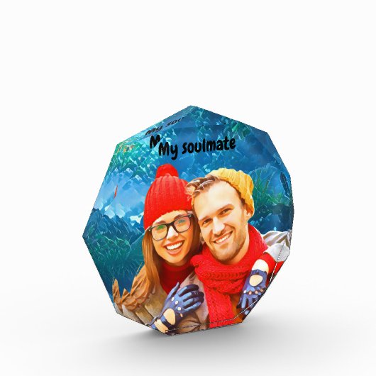 fresh modern personalized design red hearts フォトブロック (左)