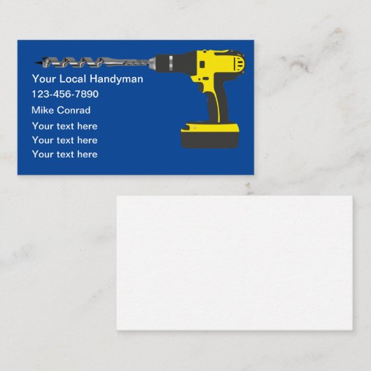 Fresh New Handyman Business Card Template 名刺 (正面/裏面)