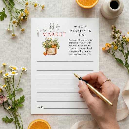 Fresh of Market Who's Memoryブライダルシャワーゲーム 招待状