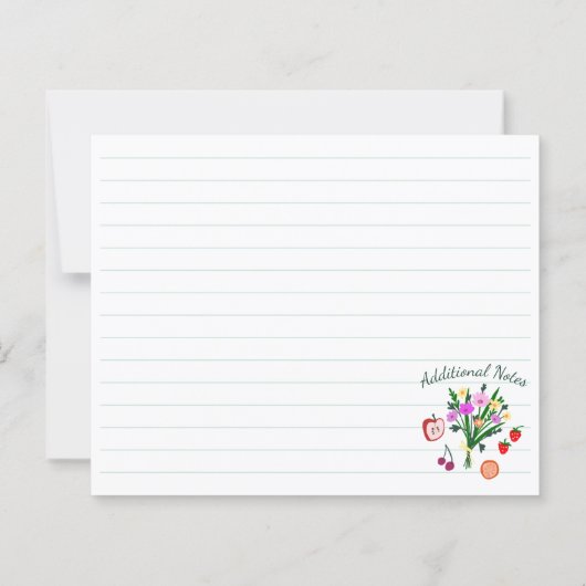 FRESH OFF MARKET CUSTOM Bridal Shower Recipe Card (裏面)