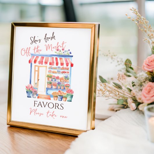 Fresh Off Market Floral Bridal Shower Favor ポスター