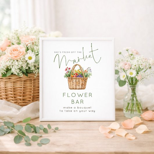 Fresh off Market Flower Bar Green Bridal Shower ポスター