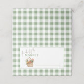 Fresh off Market Sage Gingham Bridal Shower  プレイスカード (外部開封)
