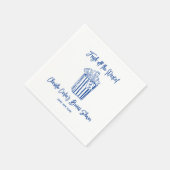 Fresh Off The Market Blue Hand Drawn Bridal Shower スタンダードカクテルナプキン (角)