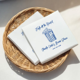 Fresh Off The Market Blue Hand Drawn Bridal Shower スタンダードカクテルナプキン