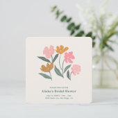 Fresh Off the Market Boho Floral Bridal Shower QR 招待状 (スタンド正面)