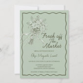 Fresh Off The Market Bouquet Floral Bridal Shower 招待状 (正面)