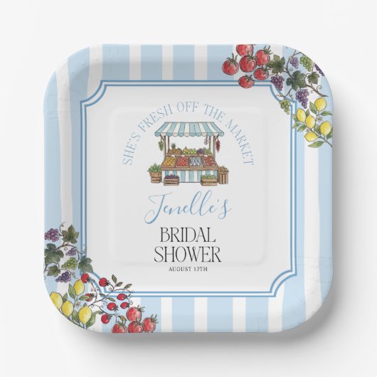 Fresh Off The Market Bridal Shower ペーパープレート (正面)