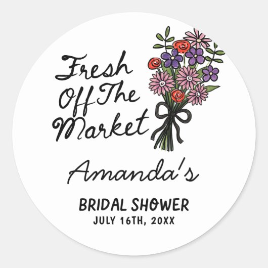 Fresh Off The Market Bridal Shower ラウンドシール (正面)