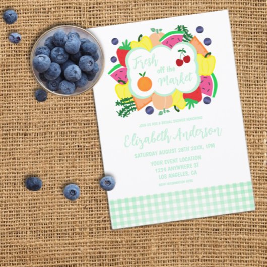 Fresh Off The Market Bridal Shower 招待状