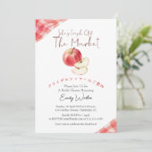 Fresh Off the Market Bridal Shower Apple Rustic 招待状 (スタンド正面)