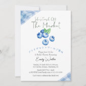 Fresh Off the Market Bridal Shower Blueberry Blue 招待状 (正面)