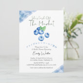 Fresh Off the Market Bridal Shower Blueberry Blue 招待状 (スタンド正面)