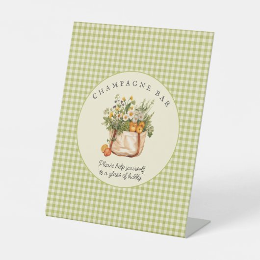 Fresh Off the Market Bridal Shower Champagne Bar  台座サイン (正面)