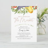 Fresh Off the Market Bridal Shower Farm Vegetables 招待状 (スタンド正面)
