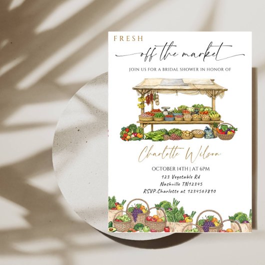 Fresh Off The Market Bridal Shower-Farmer’s Market 招待状