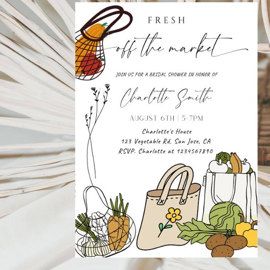 Fresh Off The Market Bridal Shower-Farmer’s Market 招待状